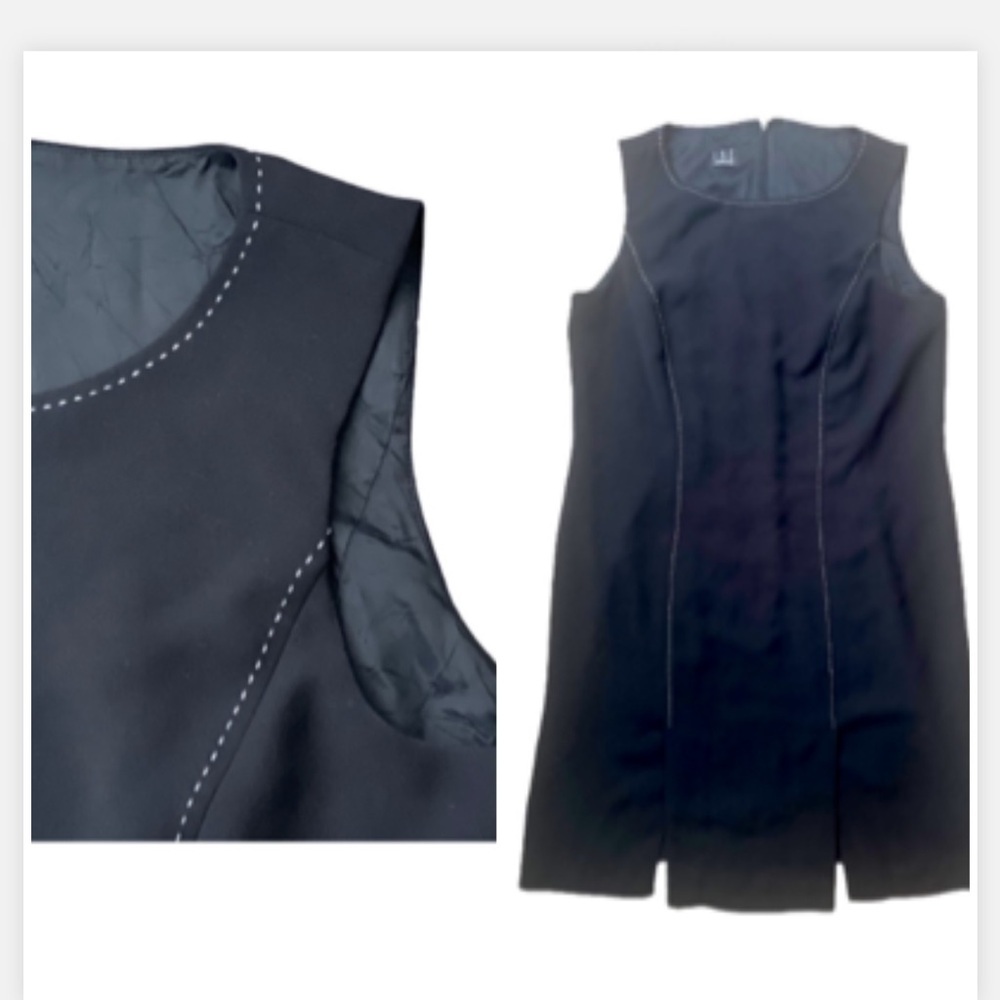 INC International Concepts Black Sheath MiDi Dress White trim panels plus size